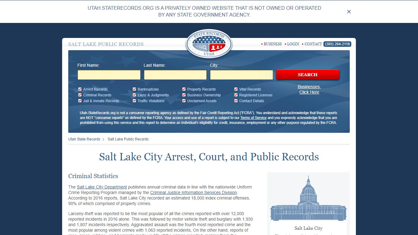 Salt Lake Arrest and Public Records | Utah.StateRecords.org