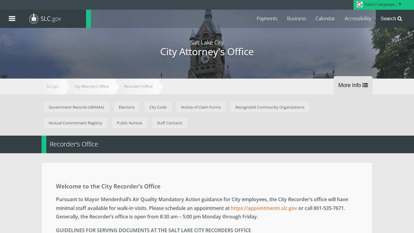 Recorder’s Office | City Attorney's Office