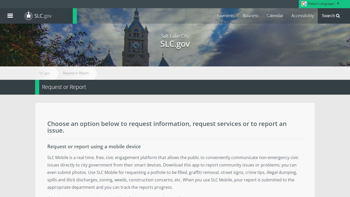 Request or Report | SLC.gov